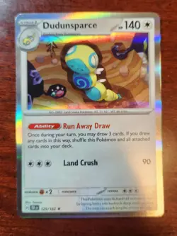 Rare Holographic Dudunsparce Pokemon Card, Temporal Forces Set 129/162 - Image 1