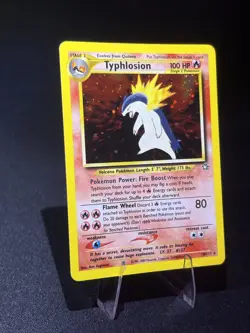 2000 Neo Genesis Typhlosion 18/111 Holo Rare WOTC Vintage Pokemon Card NM - Image 2