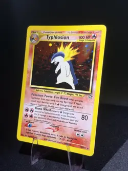 2000 Neo Genesis Typhlosion 18/111 Holo Rare WOTC Vintage Pokemon Card NM - Image 3