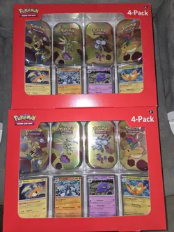 Pokemon 4 Pack Mini Tins + 4 Promo Cards Bundle - 151 SAMS CLUB EXCLUSIVE 2x - Image 1
