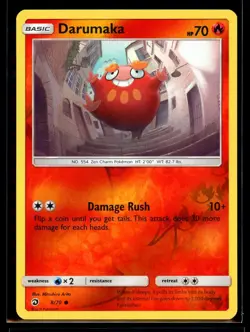2018 Sun & Moon - Dragon Majesty Darumaka #8 Reverse Holo Pokemon Card - Image 1