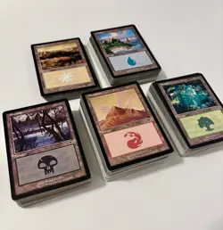 Magic The Gathering 300+ Vintage Lands Card Lot. Revised Lands. Urza’s Saga. - Image 1