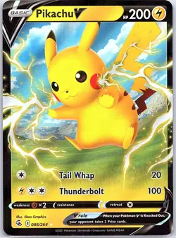 Pikachu V 086/264 SWSH08: Fusion Strike - Pokemon Card - NM - Image 1