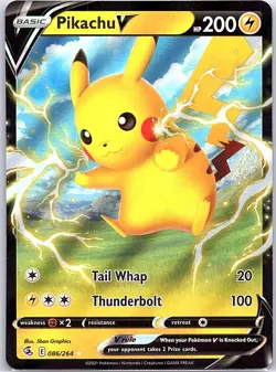 Pikachu V 086/264 SWSH08: Fusion Strike - Pokemon Card - NM - Image 1