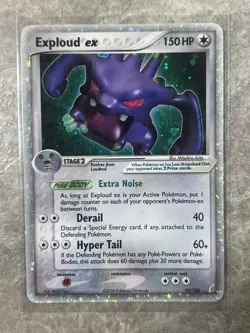Exploud ex 92/100 Pokemon TCG Crystal Guardians Holo Rare Card (Heavy Play) HP - Image 1