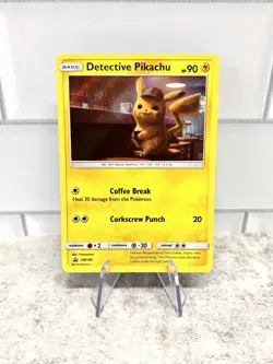 Detective Pikachu SM190 Rare Holo Pokemon TCG Card - Image 1