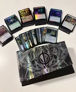 Magic The Gathering 250+ Foil Uncommon Card Lot w Phyrexia Collector Storage Box - Image 2