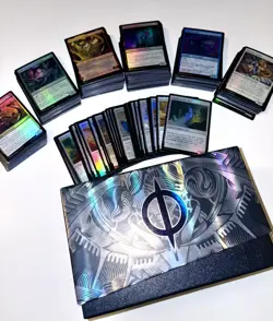 Magic The Gathering 250+ Foil Uncommon Card Lot w Phyrexia Collector Storage Box - Image 3