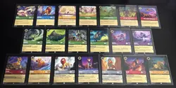 Disney Lorcana The Lion King Theme 20 Card Lot Scar/Simba/Mufasa/Nala/Rafiki/Ed - Image 1