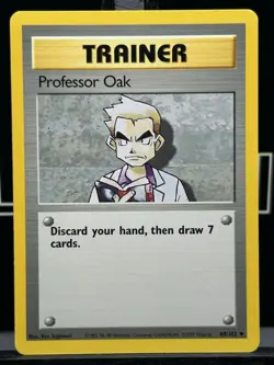 Professor Oak 88/102 Base Set Shadowless Regular Rare 1999 Vintage Pokemon Card - Image 3