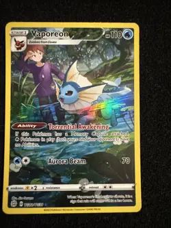 Vaporeon TG02/TG30 Trainer Gallery Ultra Rare Holo Card Brilliant Stars - Image 1