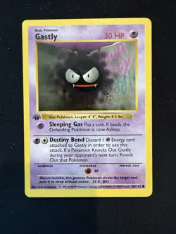 Pokemon Gastly 50/102 1st Edition Shadowless Base Set Card Unplayed Near Mint - Image 1