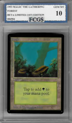 1993 MTG Beta Limited (1st) Edition Forest Graded FCGS 10 GEM MINT!!! - Image 1