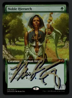 ***FOIL Extended Art Noble Hierarch Signed** MTG Ultimate Masters Mark Zug Magic - Image 1