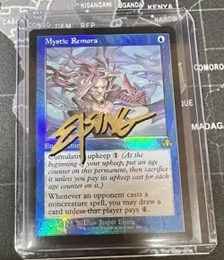 Mystic Remora (Retro Frame) Dominaria Remastered Foil Artist Proof AP MTG Signed - Image 1