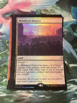 MTG NFC "miscut" War of the Spark Foil Mobilized District #1 - Image 1