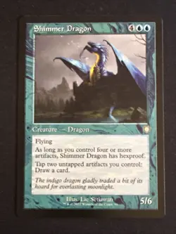 1x Shimmer Dragon (95) Retro Framed The Brothers' War LP MTG Magic x1 MKE - Image 1