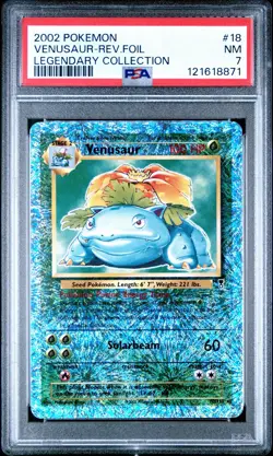 2002 POKEMON LEGENDARY COLLECTION #18 VENUSAUR-REV.FOIL PSA 7 NM - Image 1