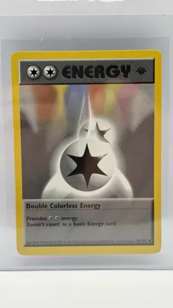 Pokemon TCG 1st Edition Base Set Shadowless Double Colorless Energy 96/102 NM - Image 1