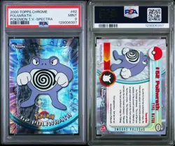 Pokemon PSA 9 Poliwrath T.V. #62 Topps Chrome Spectra - Image 1