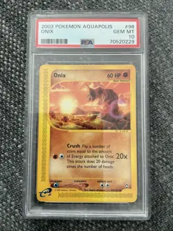 2003 Pokemon Aquapolis Onix 98 PSA 10 - Image 1