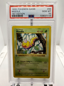 1999 Pokemon Game Weedle 1st Edition PSA 10! - Image 1