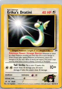 Pokemon TCG Erika's Dratini 42/132 Gym Heroes MP - Image 1
