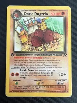Pokemon TCG Dark Dugtrio 23/82 1st Edition Team Rocket Set Non-Holo DMG - Image 1