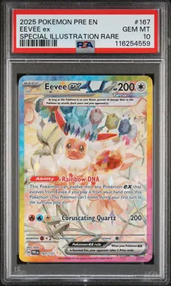 2025 POKEMON PRE EN-PRISMATIC EVOLUTIONS #167 EEVEE EX PSA 10 - Image 1