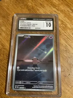CGC 10 GEM MINT Cleffa 202/197 ILLUSTRATION RARE Obsidian Flames Pokemon Card 14 - Image 1