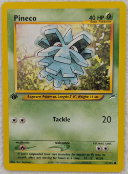 2000 Pineco #77 Neo Destiny Regular Pokemon Card Common 1st Edition - Image 1