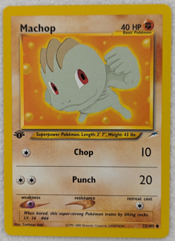 2000 Machop #73 Neo Destiny Regular Pokemon Card Common 1st Edition - Image 1