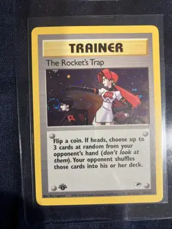 👩🏻‍🦰The Rocket's Trap 019/132 Gym Heroes Holo 1st Ed -Pokemon TCG Single Card - Image 1
