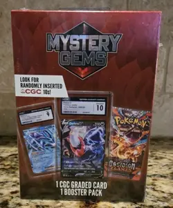 Pokemon Mystery Gems 1 CGC Graded Card & 1 Booster Pack 2025! New Sealed Box! - Image 1