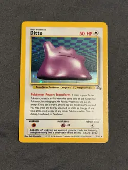 Pokemon 1999 Fossil Ditto Holo 3/62 Trading Card - Image 1