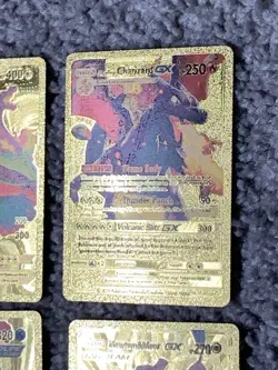 Set of 15 Pokemon Charizard,Slowpoke,Moltres&More Gold Foil Fan Art Cards LP - Image 5
