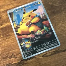Pikachu With Grey Felt Hat Pokemon ACG Card Holo Foil Art Anime Van Gogh Cute - Image 3