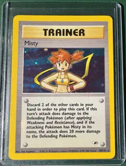 Pokemon TCG Misty 018/132 Holo Rare Trainer Card Gym Heroes - Image 1