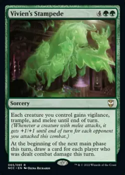 VIVIEN'S STAMPEDE mtg NM-M New Capenna Commander Rare 1 Card - Image 1