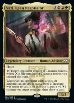 VAZI, KEEN NEGOTIATOR mtg NM-M New Capenna Commander Rare 1 Card - Image 1