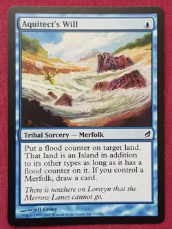Magic The Gathering LORWYN AQUITECT'S WILL blue card MTG - Image 1