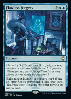 FLAWLESS FORGERY mtg NM-M New Capenna Commander Rare 1 Card - Image 1