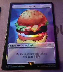 FOIL FOOD TOKEN SPONGEBOB Secret Lair INTERNET SENSATION SLD MTG PATTY IN HAND - Image 1