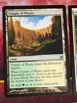 C6460 MTG MAGIC DIVINE REFLECTION 18 TEMPLE OF PLENTY 165 LP RARE - Image 2