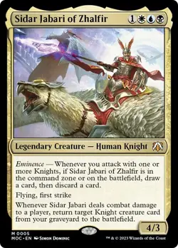SIDAR JABARI OF ZHALFIR mtg NM-M Commander March of The Machine Mythic - Image 1