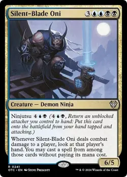SILENT-BLADE ONI mtg NM-M Commander Outlaws of Thunder Junction Rare - Image 1