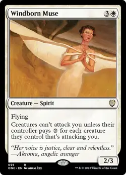 WINDBORN MUSE mtg NM-M Commander Phyrexia 1 Rare - Image 1