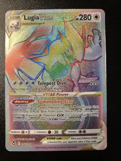 Pokemon TCG Lugia VSTAR Rainbow Rare 202/195 Silver Tempest - Image 1