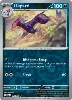 Liepard Pokemon S/V Paradox Rift 115/182 Reverse Holo Common TCG NM - Image 1