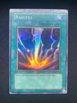 Raigeki LOB-E042 SUPER RARE YuGiOh Card (MP) - Image 1